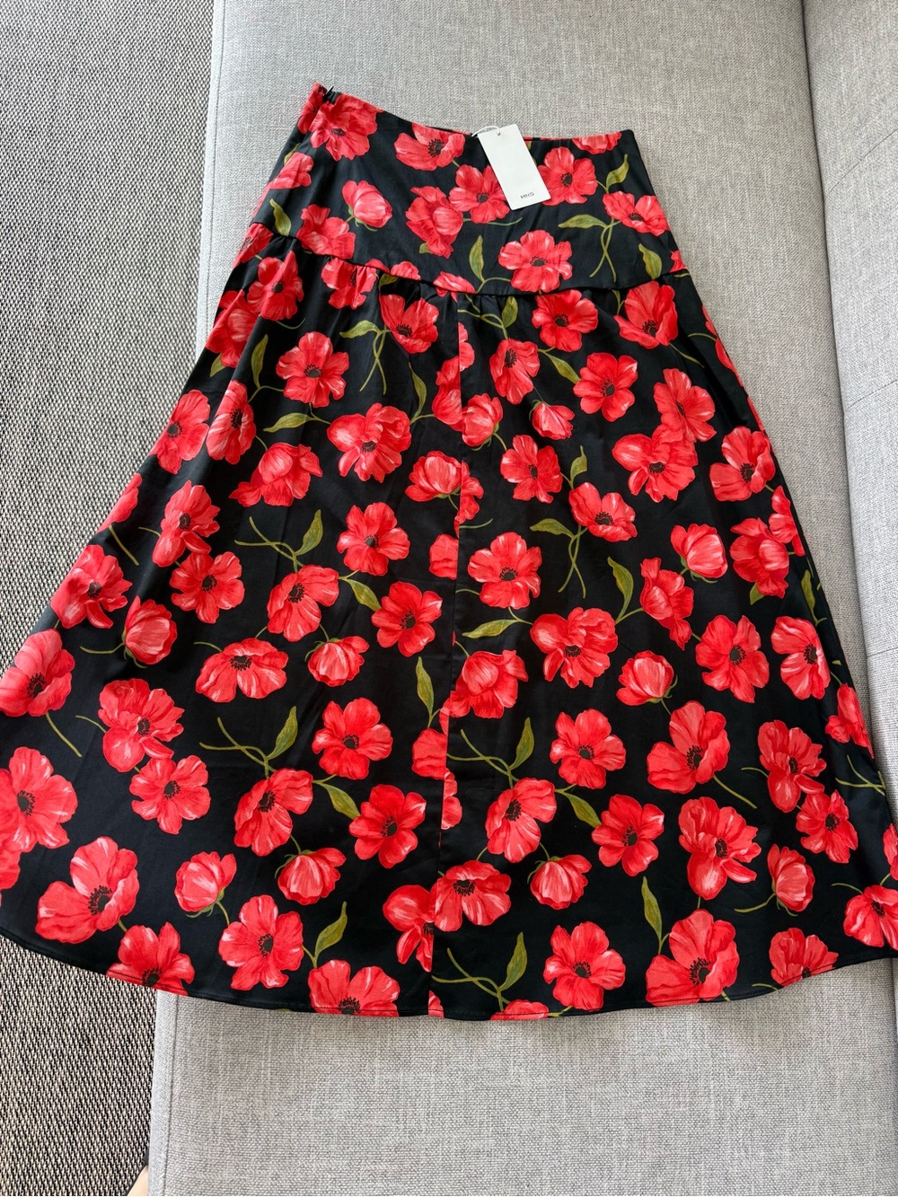 Mango Black Two-Piece Set with Red Floral Pattern - Picture 3 of 5